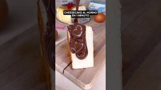 CHEESECAKE AL HORNO en 1 MINUTO shorts recetas [upl. by Mahgirb551]