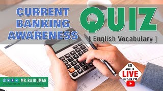 Current Banking Awareness  Quiz  English Vocabulary  MrRajkumar [upl. by Seema]