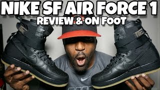 NIKE AIR FORCE 1 SPECIAL FIELD BLACK GUM REVIEW amp ON FOOT [upl. by Lirbaj93]