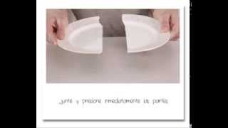 Cómo reparar un plato de porcelana UHU Porcelain  Spanish text [upl. by Schuh]