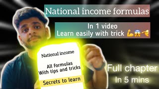 National income Formulas Class12 Economics  Tips and shortcuts all in one video [upl. by Notneuq]