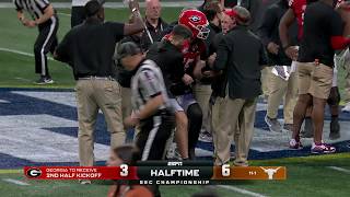 Carson Beck helped off the field after wild final play of 1st half  SEC Championship [upl. by Wat]