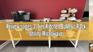 Review soges 3Tier Kitchen Bakers Rack Utility Microwave Oven Stand with Storage Coffee Bar Stat [upl. by Okiman]