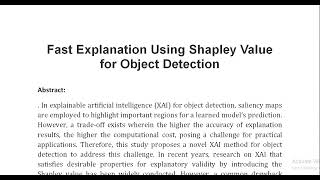 Fast Explanation Using Shapley Value for Object Detection [upl. by Evilc]