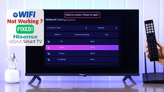 Fix Hisense VIDAA Smart TV That Wont Connect To WiFi [upl. by Weitman]