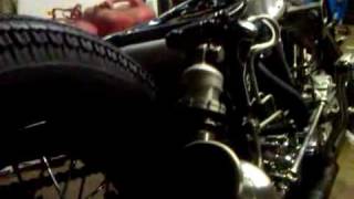 Panhead Chopper idling Knucklehead kickstart custom bike [upl. by Aonian184]