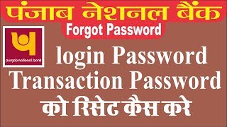 Hindi How To Reset online login password amp Transaction in password punjab national bank [upl. by Lenad]