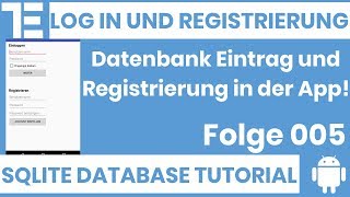 Android Studio SQL Eintrag und Registrierung Implementierung  SQLite Tutorial  005 Deutsch [upl. by Kilmarx]