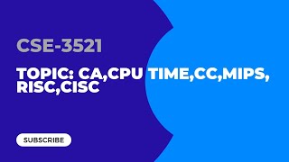 CACPU TimeCCMIPSRISCCISC [upl. by Ahsiki]