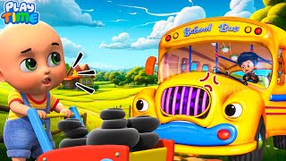 Bus Go Round and Round  Looby Loo Dance  More Nursery Rhymes amp Kids Songs JugnuKids [upl. by Donalt]