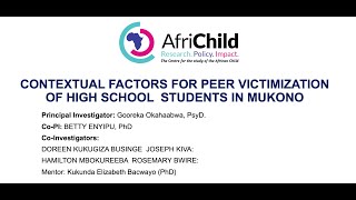 Factors for peer victimization of high school students in Mukono Uganda [upl. by Annayek277]