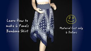 How to make skirt quot6 panels bandana skirtquot video 21 [upl. by Zischke57]