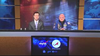 Kelly and Kornienko Meet Media About OneYear Stay on ISS [upl. by Ecinreb940]