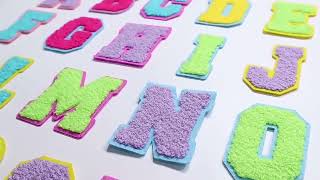 WISHTIME Custom Patch Chenille Letter Embroidery Self Adhesive Patches Letter Iron On Patches [upl. by Oynotna]