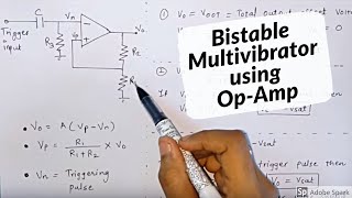 BISTABLE MULTIVIBRATOR USING OPAMP explained in simple way  in hindi  Electronics Subjectified [upl. by Karl]