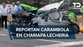 Carambola en la autopista ChamapaLechería deja cuatro personas lesionados [upl. by Kata640]