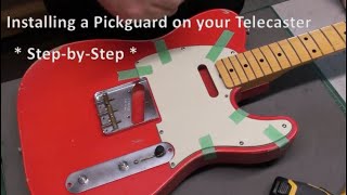 Installing a Telecaster Pickguard on an Electric Guitar  Step by Step Red Fender Tele Parts Build [upl. by Htebazila]