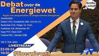 Terugkijken Debat over de Energiewet energiemarkten amp energiesystemen  Energiedebat Tweede Kamer [upl. by Elletsyrk]