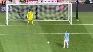 Erling Haaland Penalty Goal vs Manchester United at Community Shield [upl. by Ahk462]