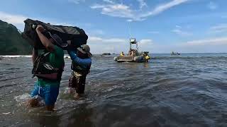 Getting half a ton of Radar Equipment ashore on Cocos Island [upl. by Eloci]