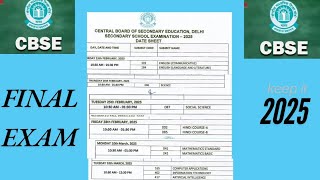 CBSE BOARD EXAM 2025 II TIME TABLE II CLASS X II class10 examcbse cbseboard boardexam2025 [upl. by Adaurd411]