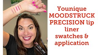 Younique MOODSTRUCK PRECISION lip liner  swatches amp application [upl. by Gilus169]