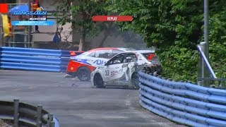 Toyota AltisToyota Vios 2018 Bangsaen Grand Prix Multiple Crash [upl. by Chickie]