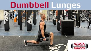 Dumbbell Lunges with Versa Gripps [upl. by Wiles448]