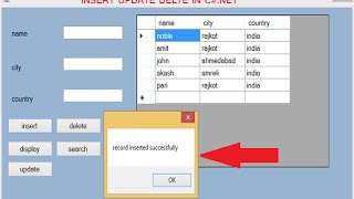 Insert Update Delete View and search data from database in Cnet [upl. by Cagle]