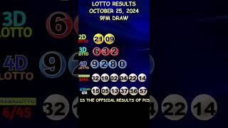 Lotto Result Today 900 pm draw October 25 2024 shorts [upl. by Ainit]