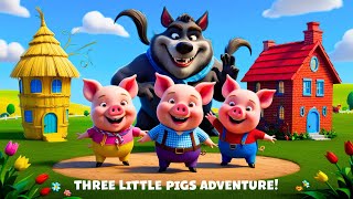 The Three Little Pigs Song 🎶 Fun Animated Nursery Rhyme ZubiDubiNurserySong [upl. by Nali]