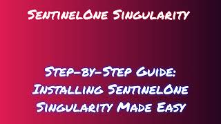 SentinelOne Singularity SentinelOne Singularity2024 [upl. by Hamlani]