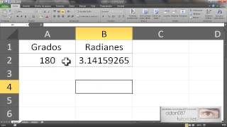 Excel convertir grados a radianes [upl. by Ahsielat759]