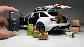 Car Unboxing  Audi RS6 Avant 118 Scale Model with Openable Parts amp LED Lighting [upl. by Timrek]