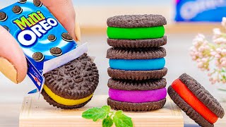 Amazing 🍫 OREO Cake 💙 Wonderful Miniature Rainbow Oreo Chocolate Cake Decorating  Mini Cakes Recipe [upl. by Anaytat]