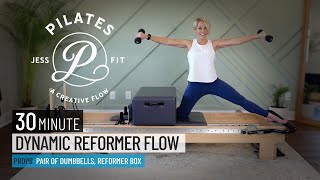 Pilates Reformer 30 Minute Dynamic Reformer Flow with Weights I Pilates by JessPFit [upl. by Jadwiga]