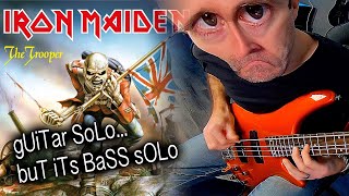 When you want to solo THE TROOPER but mom bought you a bass 😈 [upl. by Adeuga]