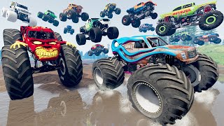 Monster Truck Mud Battle LIVE 14  BeamNG Drive  Griffs Garage [upl. by Anaibib832]