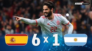 Spain 6 x 1 Argentina Isco HatTrick ● 2018 Friendly Extended Goals amp Highlights HD [upl. by Alsworth]