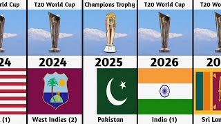 Host Nations for Mens ICC Events 2023 to 2031  Cricket World Cup T20 World Cup Champions Trophy [upl. by Ahtabat]