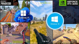 Win10 vs Win11 7950X3D amp RTX 4090  CS2 Valorant Fortnite Warzone POE  Process Lasso method [upl. by Agemo]