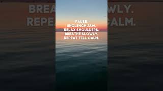 PAUSE Unclench jaw Relax shoulders Breathe slowly Repeat till calm Jim Donovan [upl. by Adlare]