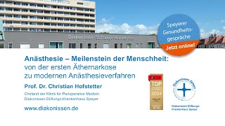 Livestream Speyerer Gesundheitsgespräche Anästhesie – Meilenstein der Menschheit [upl. by Ardnael]