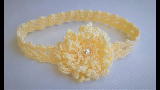 Diadema a crochet 03 meses adaptable a todas las tallas tutorial con medidas de contornos de cabeza [upl. by Eiuqram]