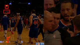 JALEN BRUNSON amp TOM THIBODEAU ATTACK REFS AFTER GAME VS ROCKETS CLEAR CHEATING [upl. by Aihcela723]