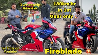 299KmHr in 4th Gear Only 🫣 Honda CBR 1000RR Fireblade Real Ownership Review 👍 [upl. by Artenra]