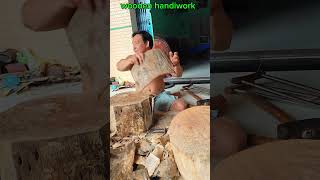 Crafting a Traditional Wooden Drum from Scratch 4 shorts crafting traditionalcrafts woodendrum [upl. by Avik]