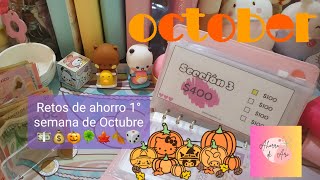 Retos de Ahorros 1° semana de Octubre 💵💰🎃🍀🍁🍂🎲retosdeahorro [upl. by Gabey]