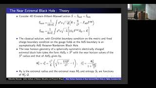 Near Horizon dynamics of nearextremal Black Holes in Higher Curvature Gravity  Nabamita Banerjee [upl. by Christie]