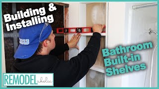 How to Build Shelves for In Wall Bathroom Builtins [upl. by Buzzell]